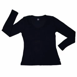 Muse Threads Onyx Waffle Women's Long Sleeve Lounge V-Neck Big Humans