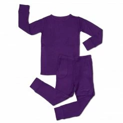Muse Threads Wholesale Little Humans Amethyst Waffle Long Sleeve PJ Set