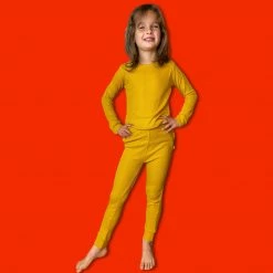 Muse Threads Wholesale Citrine Waffle Long Sleeve PJ Set