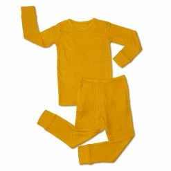 Muse Threads Wholesale Citrine Waffle Long Sleeve PJ Set
