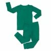 Muse Threads Wholesale Little Humans Emerald Waffle Long Sleeve PJ Set