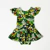 Muse Threads Little Humans Wildflowers Ruffle Cap Sleeve Leotard Dress