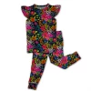 Muse Threads Little Humans Floral Tapestry Ruffle Cap Sleeve PJ Set