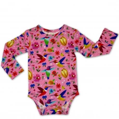 Muse Threads Hummingbird Floral Long Sleeve Bodysuit Little Humans