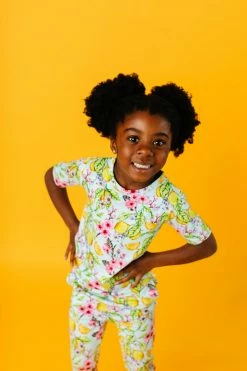 Muse Threads Little Humans Lemon Sakura Short Sleeve PJ Set