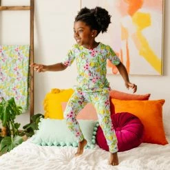 Muse Threads Little Humans Lemon Sakura Short Sleeve PJ Set