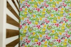 Muse Threads Vibrant Home Lemon Sakura Crib Sheet