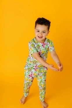 Muse Threads Little Humans Lemon Sakura Short Sleeve PJ Set