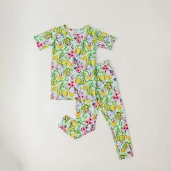 Muse Threads Little Humans Lemon Sakura Short Sleeve PJ Set