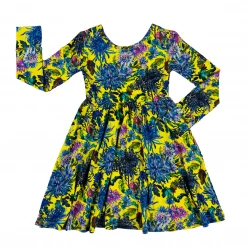 Muse Threads Blue Aster Long Sleeve Skater Dress Little Humans
