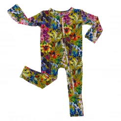 Muse Threads Fall Floral Zip Convertible Footie