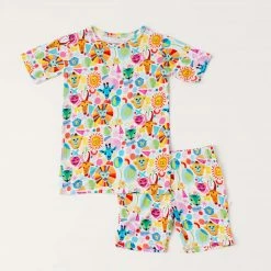 Muse Threads Little Humans Party Animals Short Sleeve/Shorts PJ Set