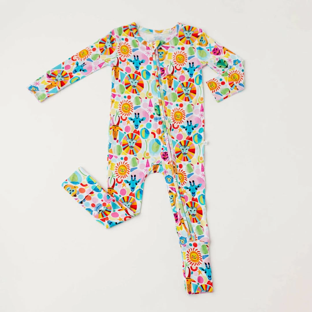 Muse Threads Party Animals Zip Convertible Footie Little Humans 3 Muse Threads Party Animals Zip Convertible Footie Little Humans