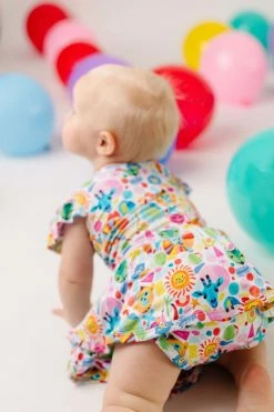 Muse Threads Party Animals Ruffle Cap Sleeve Leotard Dress