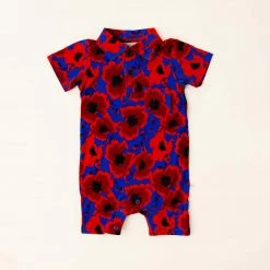 Muse Threads Poppies Polo Romper