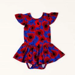 Muse Threads Poppies Ruffle Cap Sleeve Leotard Dress Little Humans