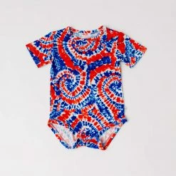 Muse Threads Red, White, And Blueberry Short Sleeve Bodysuit Little Humans