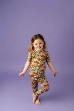 Muse Threads Floral Tiger Short Sleeve PJ Set Little Humans