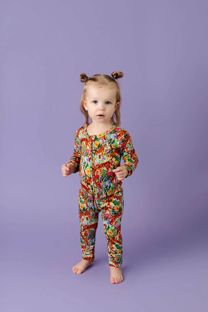Muse Threads Floral Tiger Zip Convertible Footie Little Humans 4 Muse Threads Floral Tiger Zip Convertible Footie Little Humans