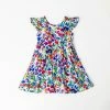 Muse Threads Little Humans Very Sweet Pea Ruffle Cap Sleeve Skater Dress