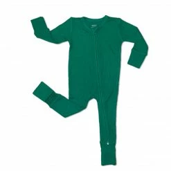 Muse Threads Little Humans Emerald Waffle Zip Convertible Footie