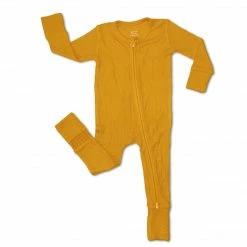 Muse Threads Citrine Waffle Zip Convertible Footie
