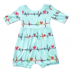 Muse Threads Heartbeat Half Sleeve Bummie Romper