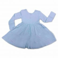 Muse Threads Ice Blue Long Sleeve Skater Dress