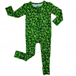 Muse Threads Little Humans Lucky Clover Zip Convertible Footie