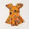 Muse Threads Sunshine Mandala Ruffle Cap Sleeve Leotard Dress Little Humans