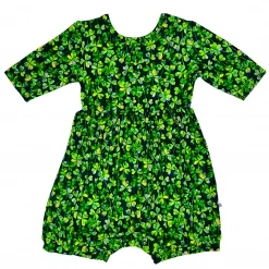 Muse Threads Lucky Clover Half Sleeve Bummie Romper 5 Muse Threads Lucky Clover Half Sleeve Bummie Romper