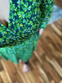 Muse Threads Big Humans Lucky Clover Women's Lounge Wrap Dress