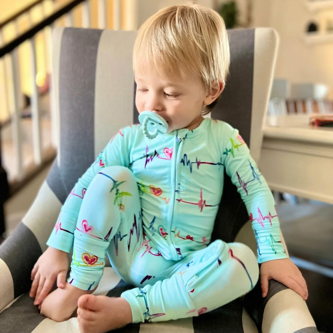 Muse Threads Little Humans Heartbeat Zip Convertible Footie 3 Muse Threads Little Humans Heartbeat Zip Convertible Footie