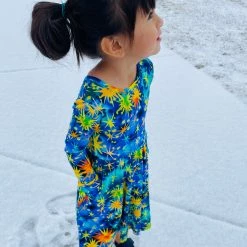 Muse Threads Starry Starry Night Long Sleeve Skater Dress