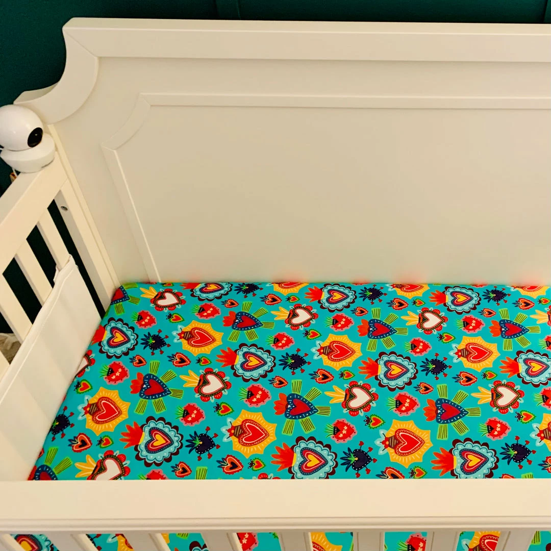 Muse Threads Milagro Hearts Crib Sheet 4 Muse Threads Milagro Hearts Crib Sheet