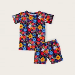 Muse Threads Funky Floral Short Sleeve/Shorts PJ Set Little Humans