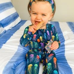 Muse Threads Little Humans Rainbow Jellies Zip Footie With Ruffles