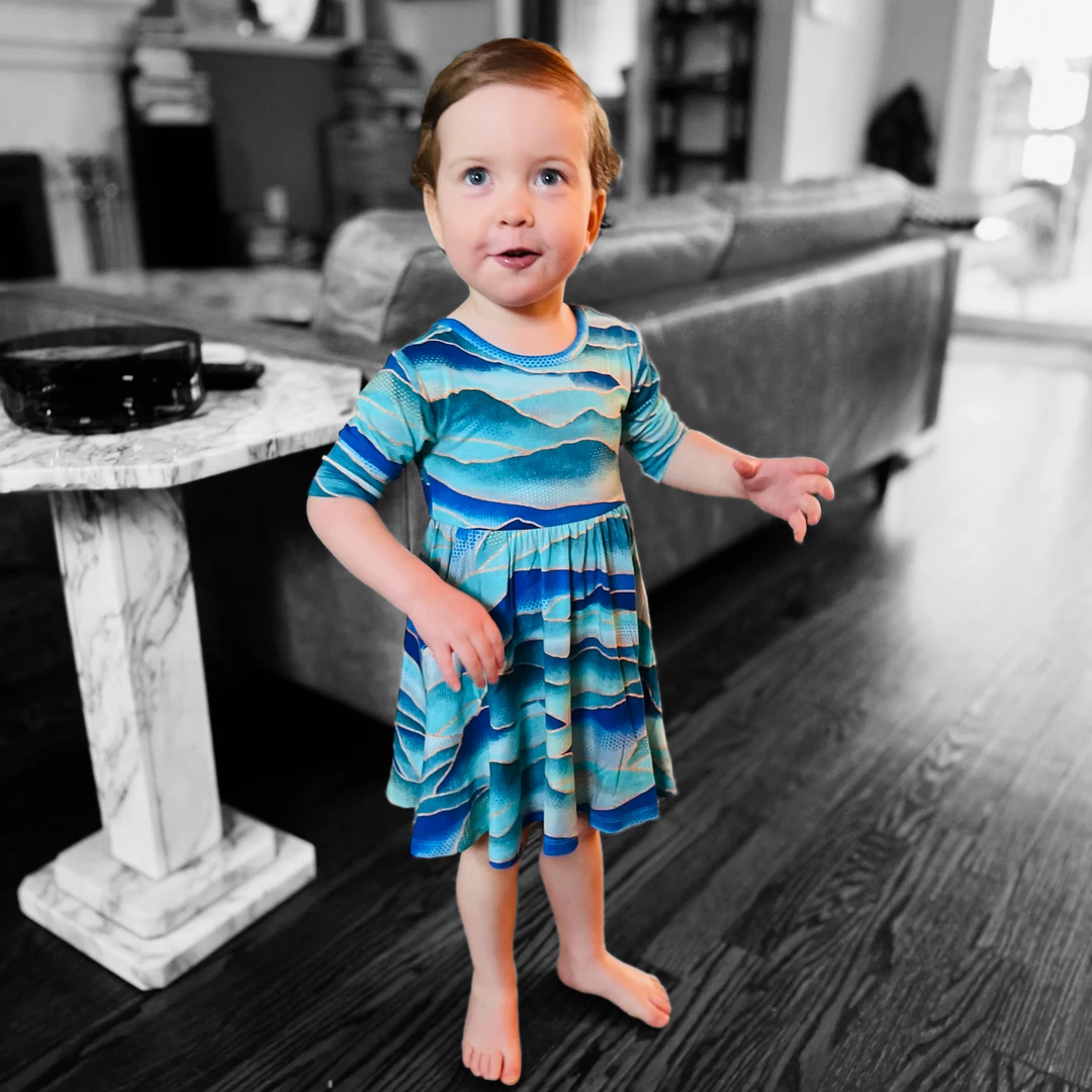 Muse Threads Misty Malibu Mountains Half Sleeve Skater Dress 3 Muse Threads Misty Malibu Mountains Half Sleeve Skater Dress