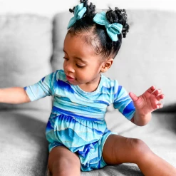 Muse Threads Misty Malibu Mountains Half Sleeve Bummie Romper Little Humans