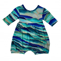 Muse Threads Misty Malibu Mountains Half Sleeve Bummie Romper Little Humans