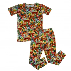 Muse Threads Floral Tiger Short Sleeve PJ Set Little Humans