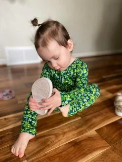 Muse Threads Little Humans Lucky Clover Zip Convertible Footie