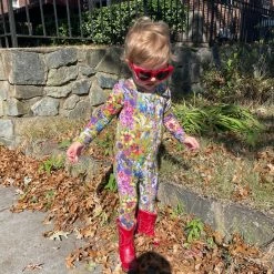 Muse Threads Fall Floral Zip Convertible Footie