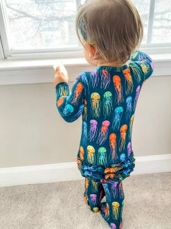 Muse Threads Little Humans Rainbow Jellies Zip Footie With Ruffles