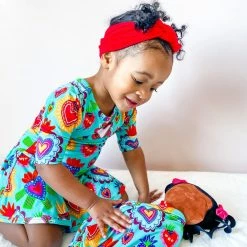 Muse Threads Milagro Hearts Half Sleeve Leotard Dress Little Humans