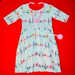 Muse Threads Heartbeat Half Sleeve Skater Dress Little Humans