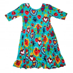 Muse Threads Milagro Hearts Half Sleeve Skater Dress