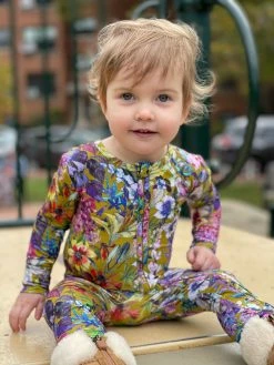Muse Threads Fall Floral Zip Convertible Footie