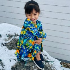 Muse Threads Starry Starry Night Long Sleeve Skater Dress