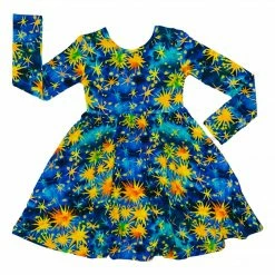 Muse Threads Starry Starry Night Long Sleeve Skater Dress